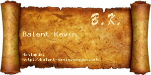 Balent Kevin névjegykártya