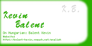 kevin balent business card